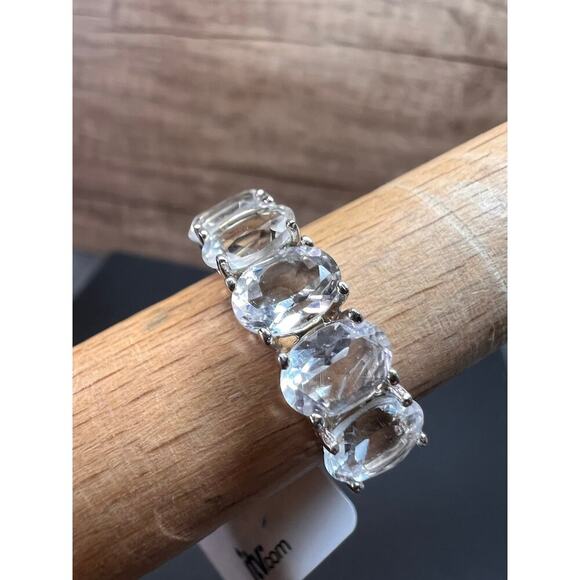 NEW Goshenite 5 stone Sterling silver ring size 8 - Picture 2 of 15